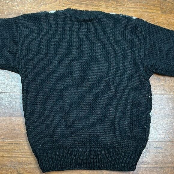 Vintage JUSTIN BLAKE knitted sweater 90s size large grandpa abstract - Picture 5 of 9